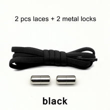 Load image into Gallery viewer, Elastic No Tie Shoelaces Semicircle Shoe Laces For Kids and Adult Sneakers Shoelace Quick Lazy Metal Lock Laces Shoe Strings